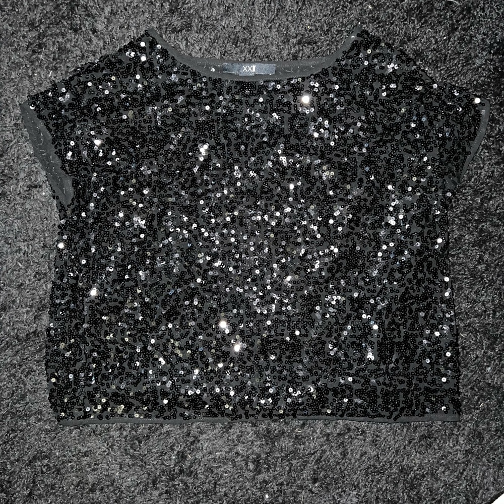 Forever 21 Black Sequined Blouse 🖤💎 - Picture 5 of 5